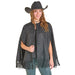 Women's Black Embroidered Cape