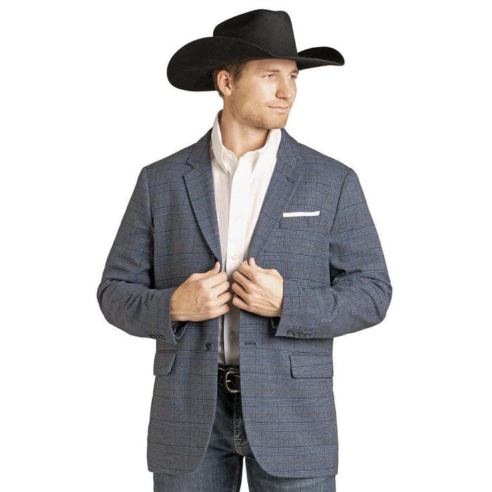 Men's Blue Plaid Sports Coat