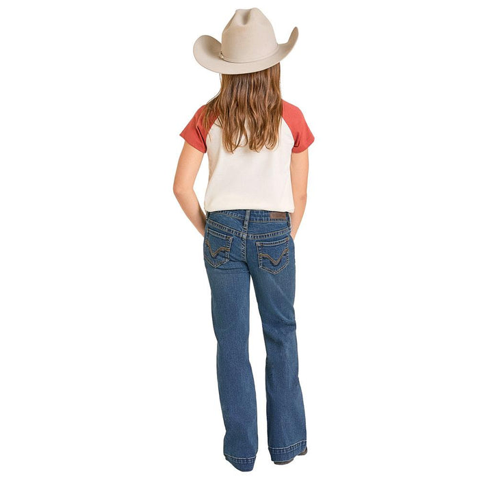 Girl's Embroidered Pocket Trouser Jeans