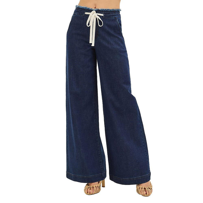 Women's Dark Tie Wide Leg Pants