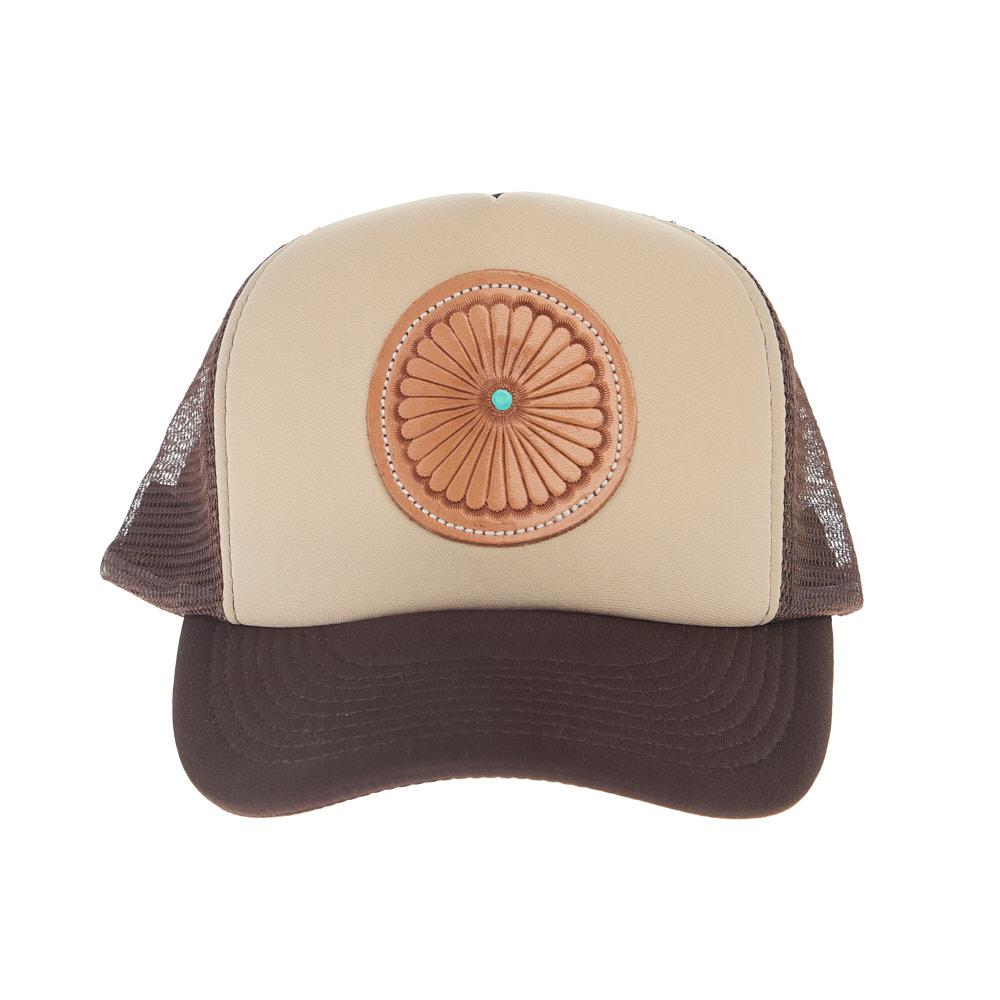 Mcintire Saddlery Natural Pinwheel White & Chocolate Cap