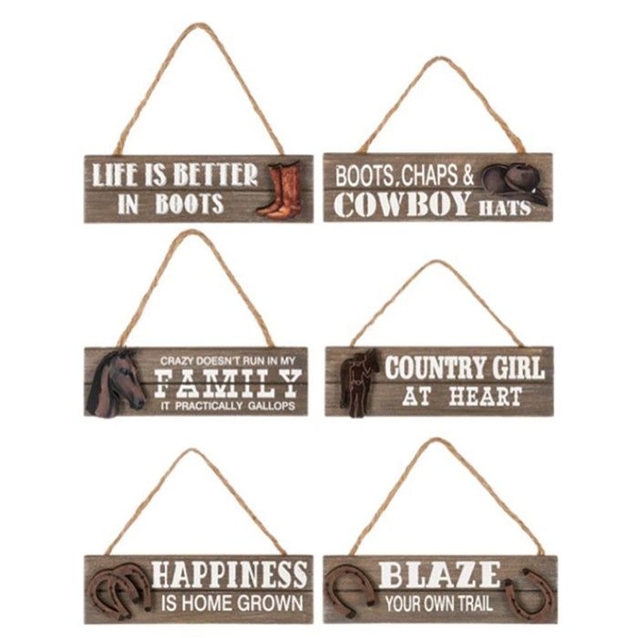 Assorted Hanging Western Signs