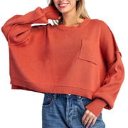 Women's Clay Long Sleeve Cropped Sweater