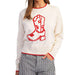 Women's Bone Cowgirl Boots Embroidered Sweater
