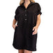 Women's Ash Black Mini Shirt Dress
