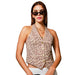 Women's Leopard Halter Neck Top