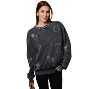 Women's Charcoal Western Embroidered Sweatshirt