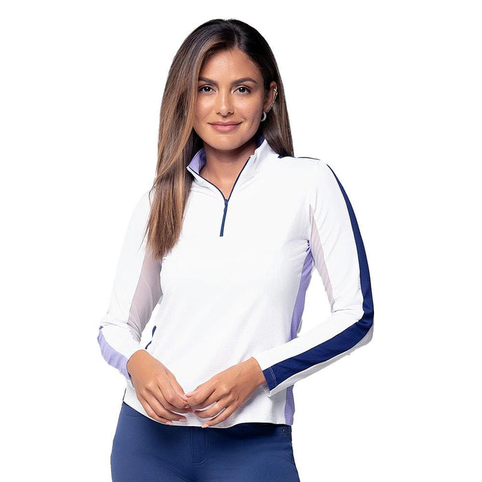 Women's Lavender & Navy Long Sleeve 1/4 Zip