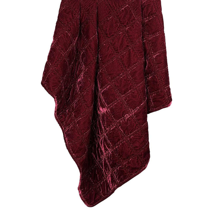 Stella Faux Silk Velvet Red Throw