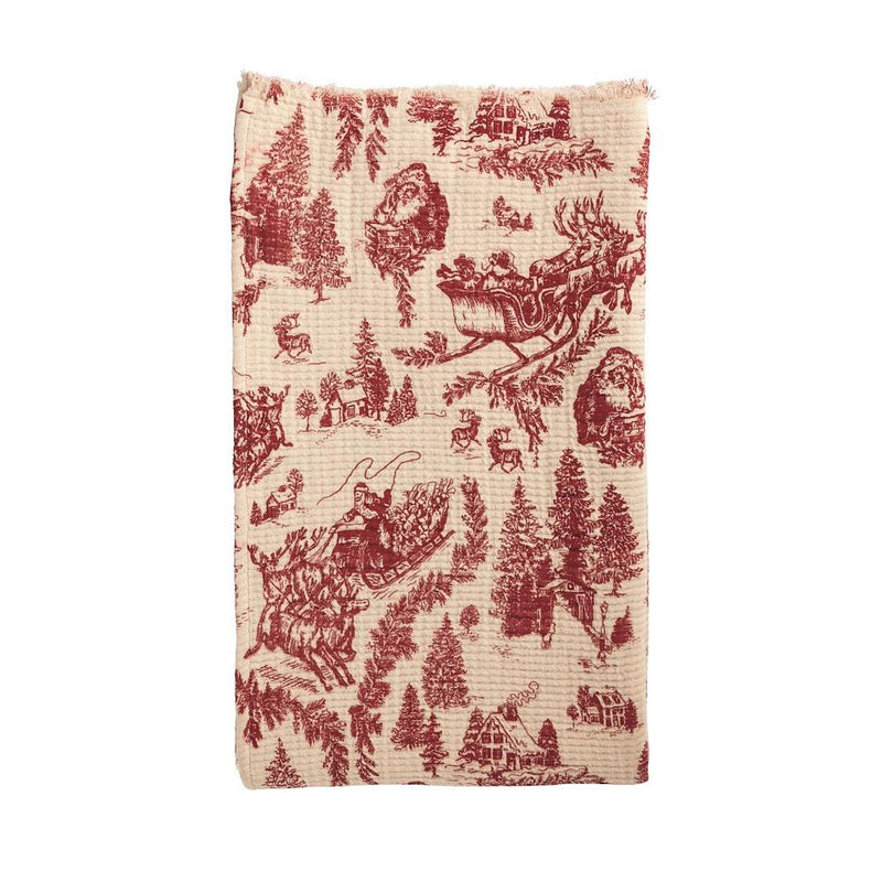 Santa's Sleigh Toile Blanket