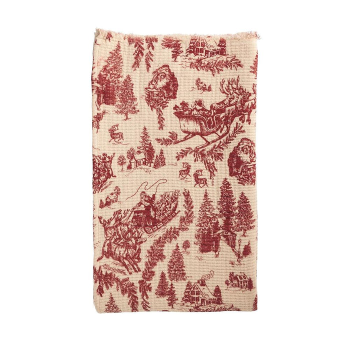 Santa's Sleigh Toile Blanket