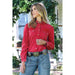 Women's Red Pearl Snap Shirt