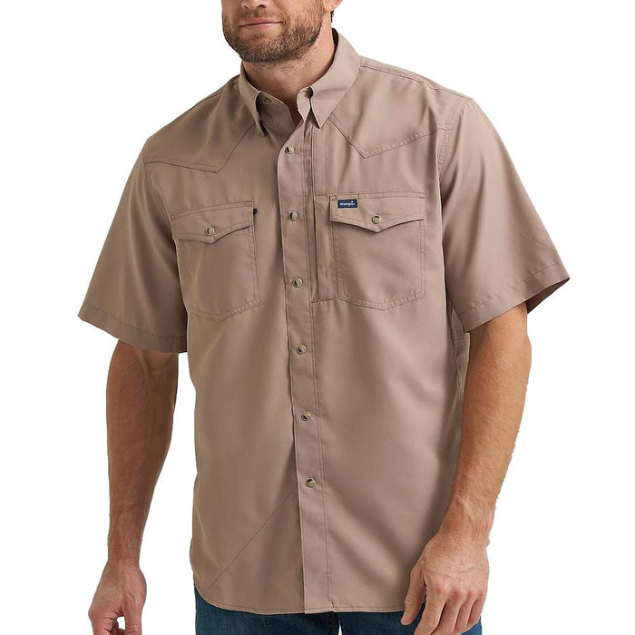 Men's Tan Short Sleeve Performance Shirt