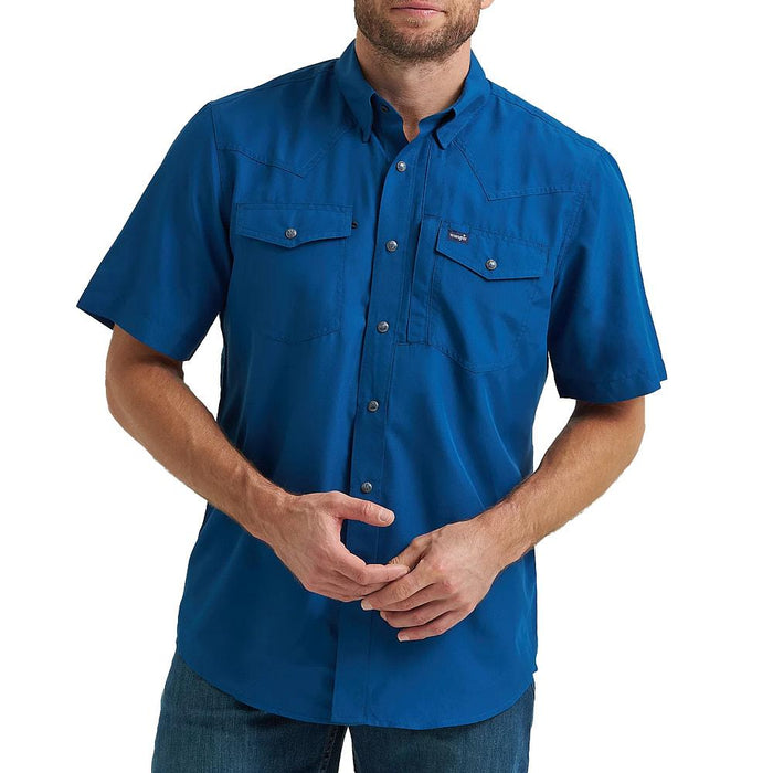 Men's Blue Short Sleeve Performance Shirt