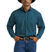 Men's Blue Printed Classic Long Sleeve Shirt