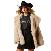 Women's Tan Faux Fur Coat