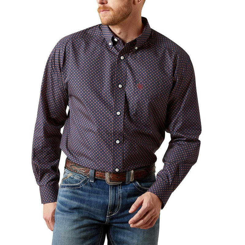 Men's Wrinkle Free Briggs Navy Shirt
