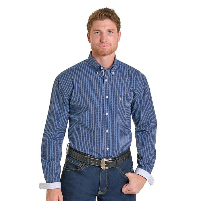 Men's Navy Dobby Check Shirt