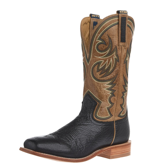 Men's Sawyer Black Bull Hide Vamp 13in Marbled Tan Top Boot
