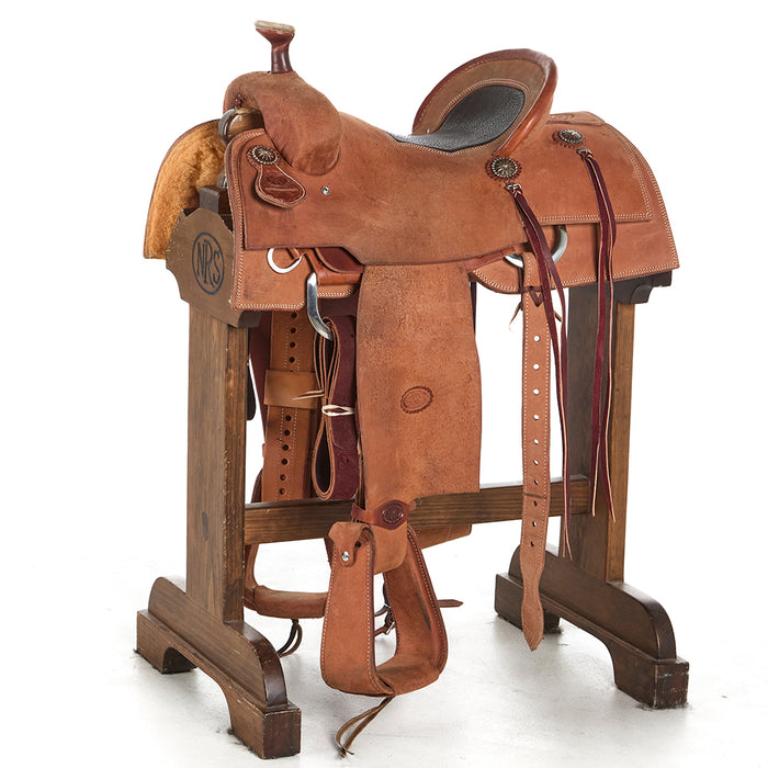 Used 15in Bull Hide Team Roping Saddle