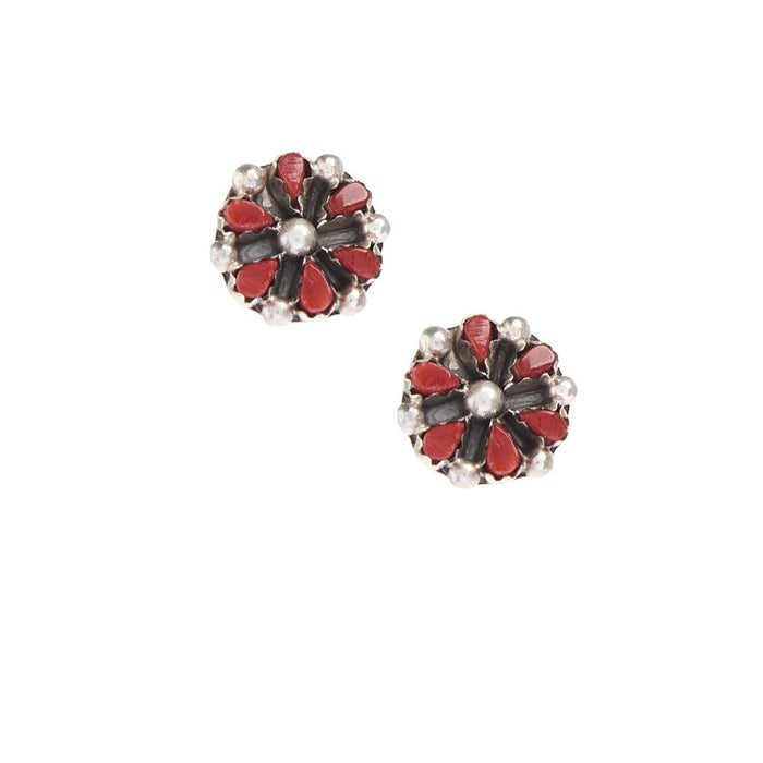 Sml Red Cluster Stud Earrings