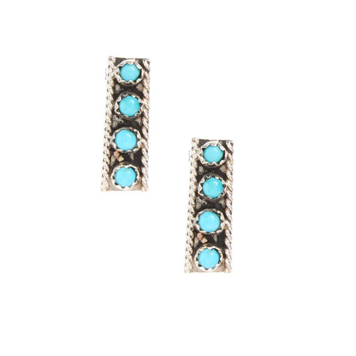 Four Stone Sterling Turquoise Bar Earrings