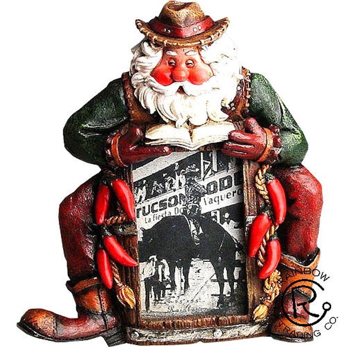 Sitting Cowboy Santa Frame