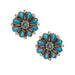 Sterling Silver Flor Turquoise Cluster Earrings