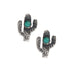 Sterling Silver Cactus with Turquoise Stud Earrings