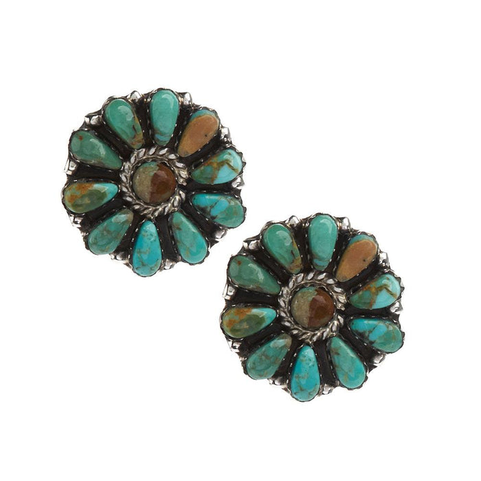 Turquoise Cluster Stud Earrings