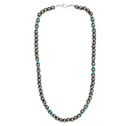 Navajo Pearl with Turquoise Bead Necklace