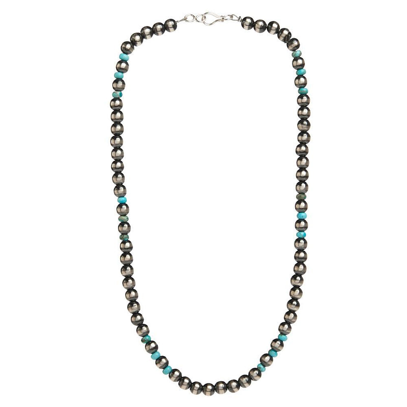 Navajo Pearl with Turquoise Bead Necklace