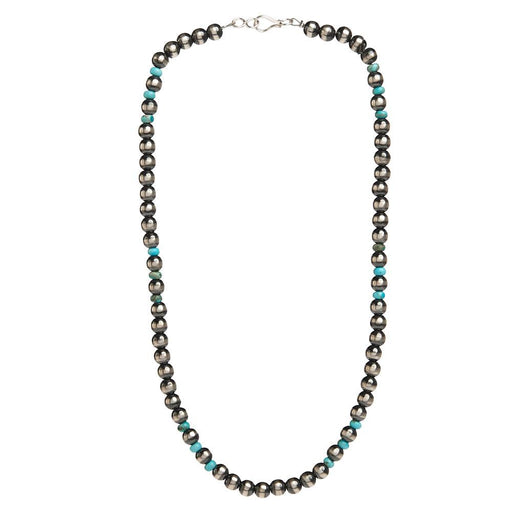 Navajo Pearl with Turquoise Bead Necklace