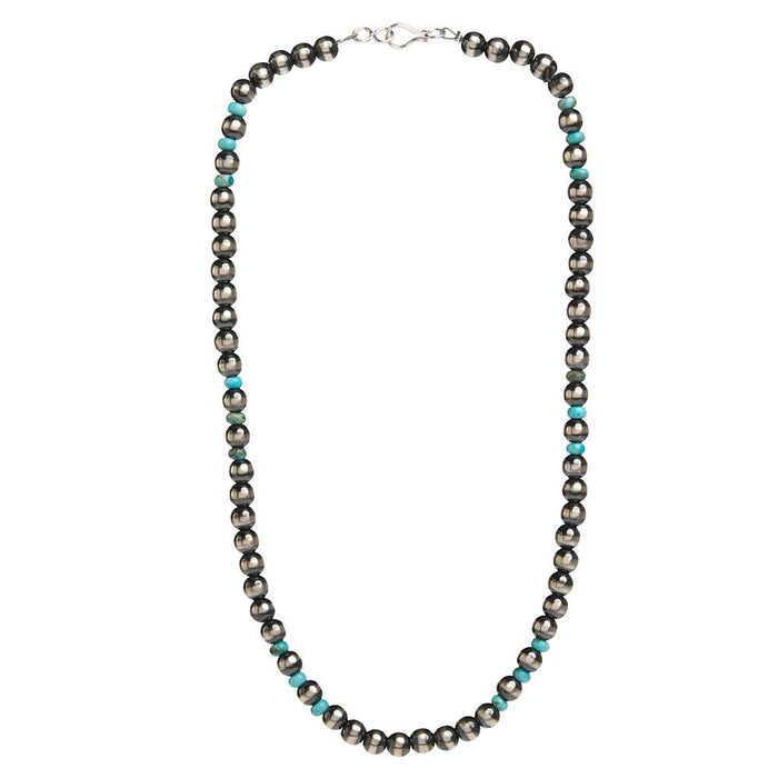 Navajo Pearl with Turquoise Bead Necklace