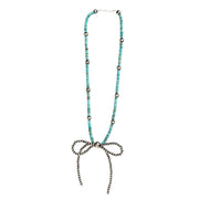 Navajo Pearl with Turquoise Bow Necklace