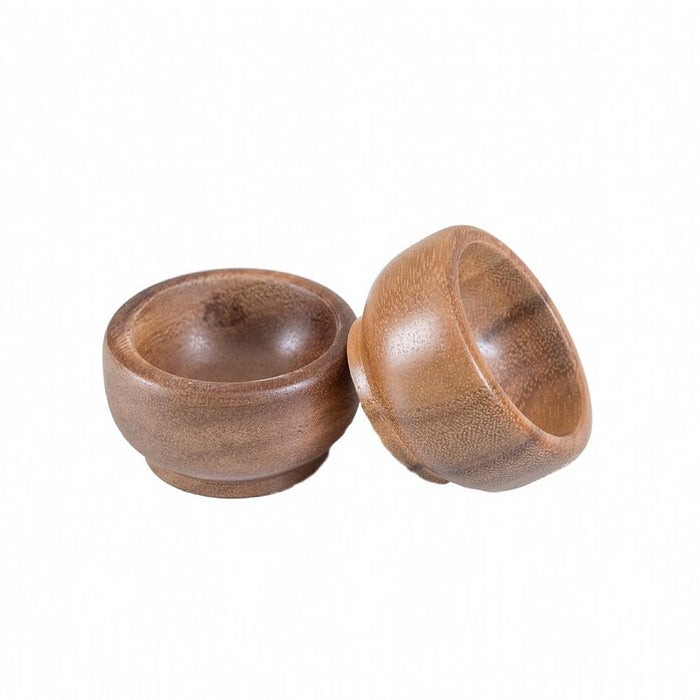 Set of 2 Acacia Round Pinch Bowls