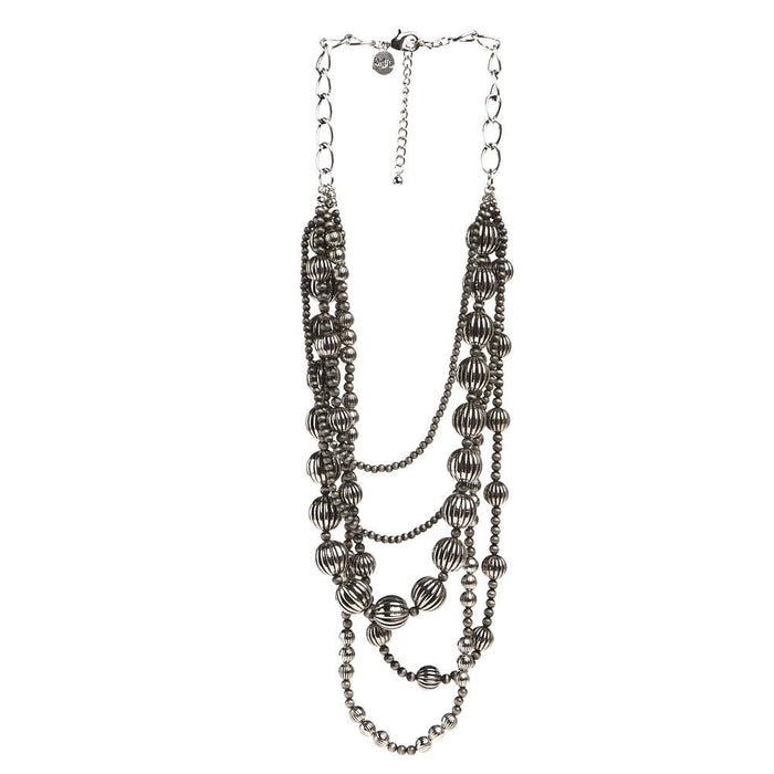 Silver Melon Layered Necklace