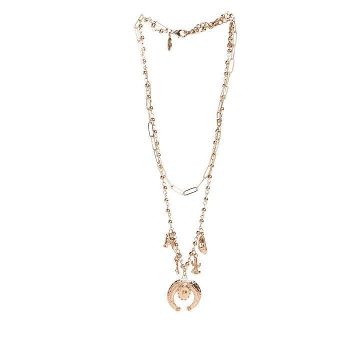 Gold Layered Charm Necklace