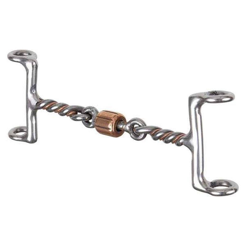 Cristy Gag Sweet and Sour Twisted Wire with Roller Draw Gag Bit