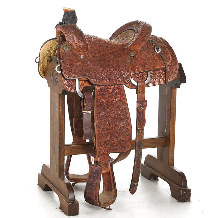 Used 14in Fully Tooled Team Roping Saddle