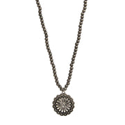 Dainty Faux Navajo Pearl with Concho Necklace