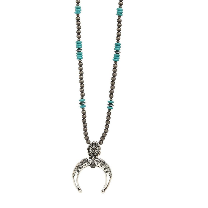 Turquoise & Navajo Pearl Naja Necklace