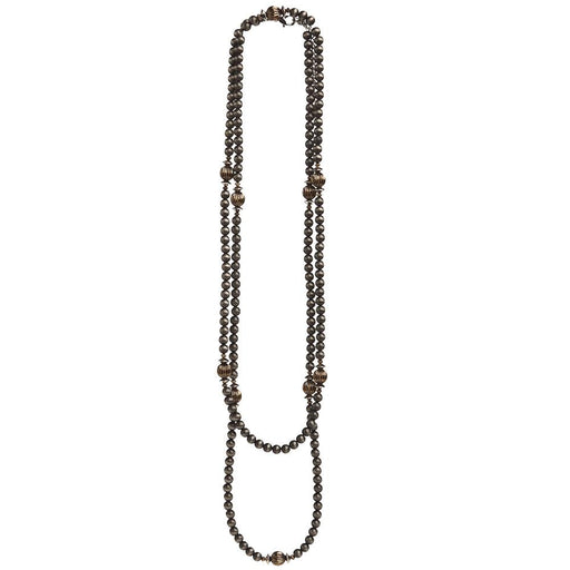 Faux Navajo Pearl with Gold Necklace