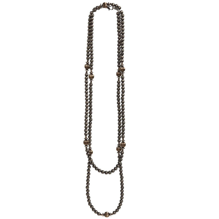 Faux Navajo Pearl with Gold Necklace