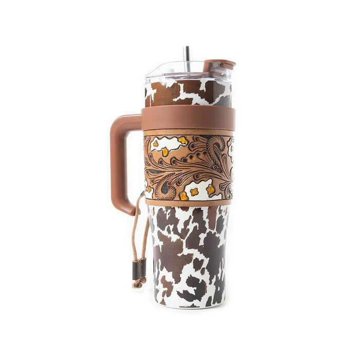 Wide Wyoming Cow Print Tumbler