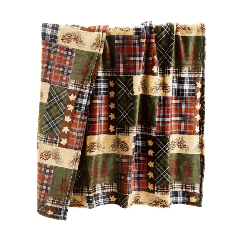 Rustic Plaid Light Plush Throw