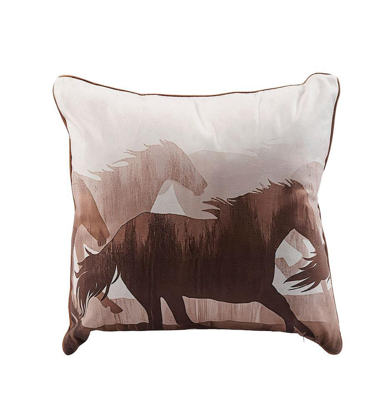 Sepia Tone Running Horse Pillow Cushion