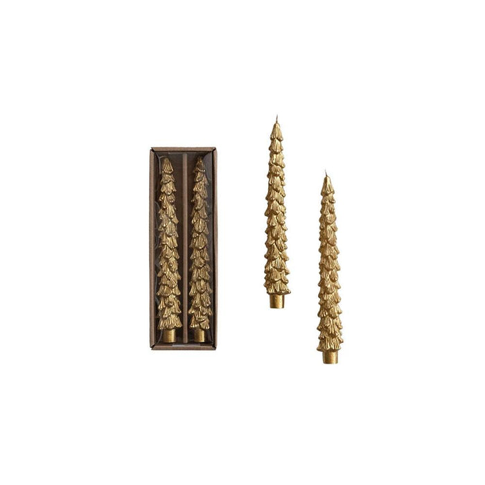 Gold Unscented Tree Taper Candles - 10in