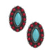 Turquoise & Red Post Earrings
