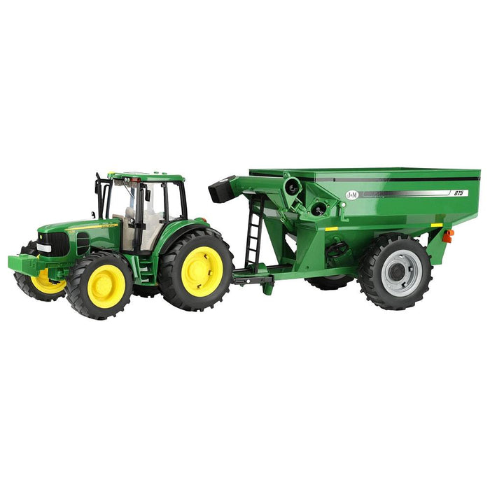 Big Farm John Deere Tractor & Gravity Grain Cart Set